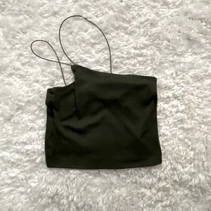 Dark green asymmetrical top